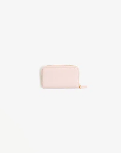 Valentino Cherryfic Mini Zip Wallet In Grainy Calfskin In Pink