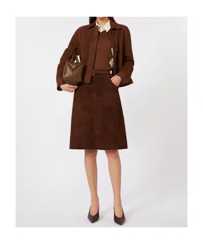 Max Mara Studio Mstdentice Top Chocolate In Brown