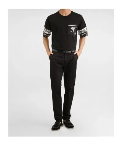 Dolce & Gabbana Cotton And Silk T-shirt With Print In Black