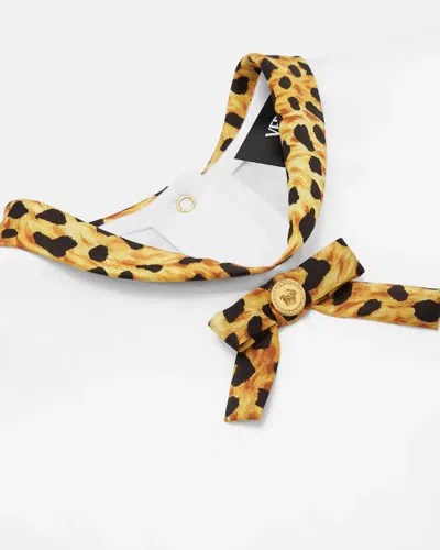 Versace Kids Bow Detail Short Sleeve Dress In White