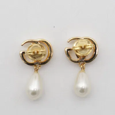 Gucci White And Gold Brass Earrings In Gold