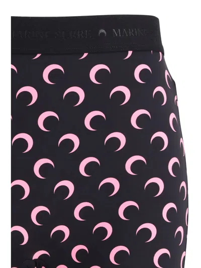 Marine Serre Marine Greenhouses Leggings With Crescent Motif In Black