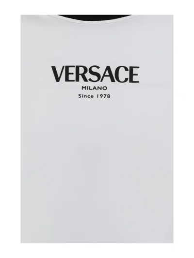 Versace Jersey T-shirt With Contrasting Beading In White