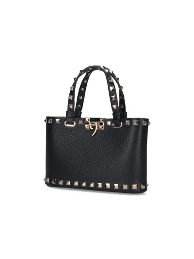 Valentino Rockstud Mini Tote Bag In Black