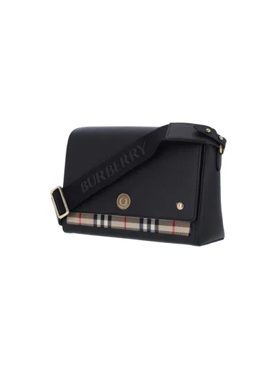 Burberry Womens Black Note Leather Cross-body Bag In Black
