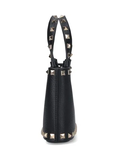 Valentino Rockstud Mini Tote Bag In Black