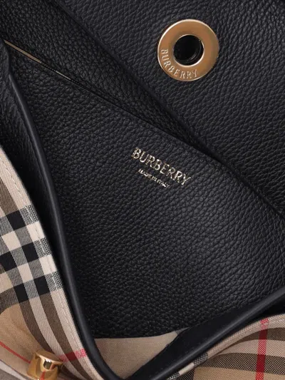 Burberry Womens Black Note Leather Cross-body Bag In Black