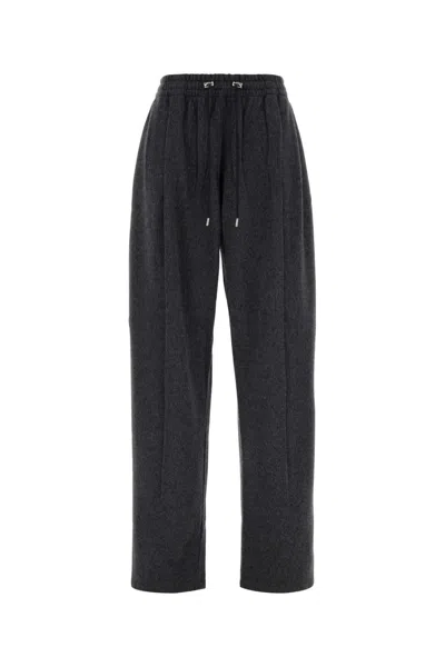 Prada Dark Grey Wool Blend Pant In Gray