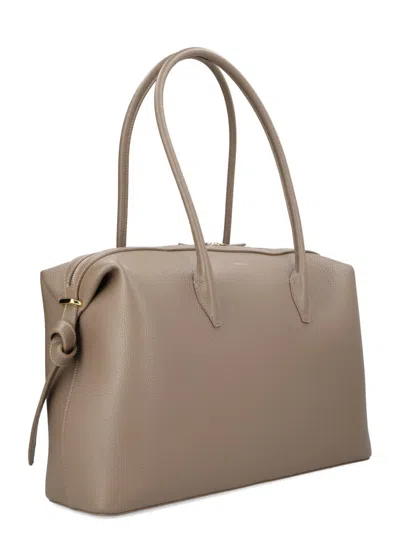 Yuzefi Brioche Large Shoulder Bag Top Handle In Brown