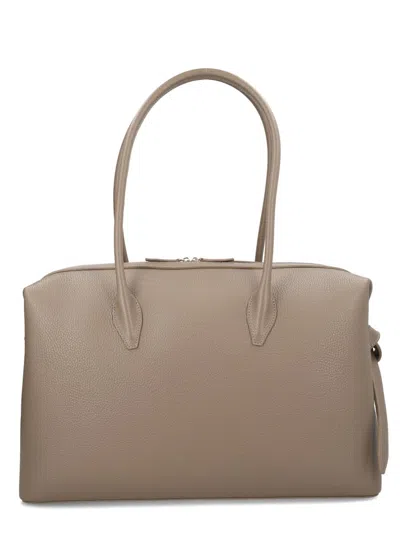 Yuzefi Brioche Large Shoulder Bag Top Handle In Brown