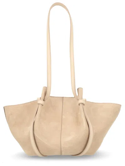 Yuzefi Mochi Shoulder Bag Soft Structure Long Handles In Neutral