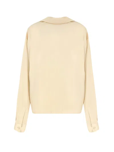 Tom Ford Stretch Satin Shirt In Nude