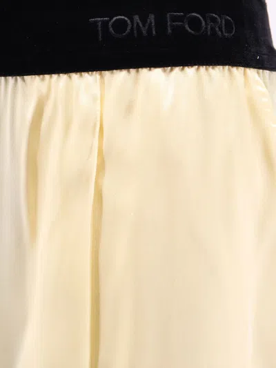 Tom Ford Pyjamas Stretch Satin Trousers In Brown