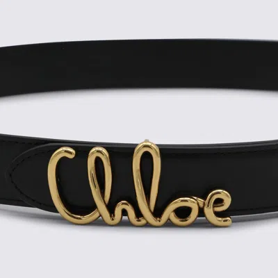 Chloé Black Leather Belt In Black