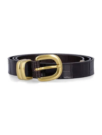 By Malene Birger Zoilo Brown Leather Belt In Black