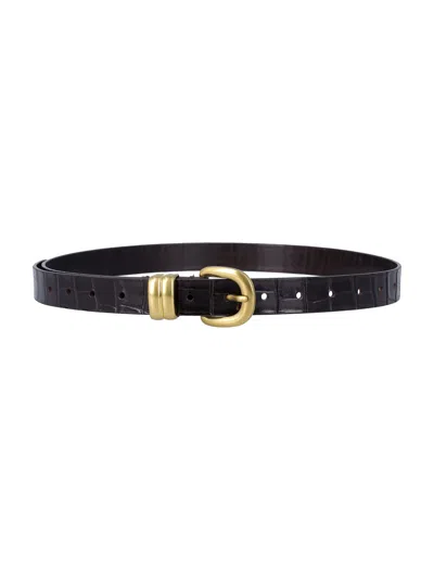 By Malene Birger Zoilo Brown Leather Belt In Black