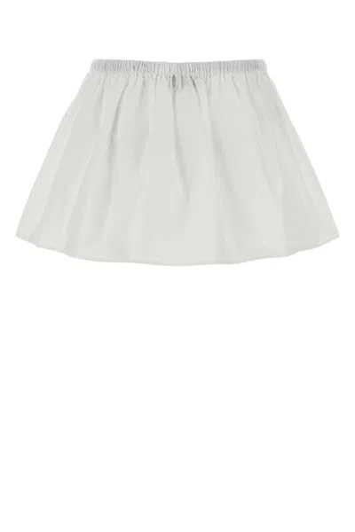 Miu Miu Poplin Mini Skirt Front Pockets Buttons In Multi