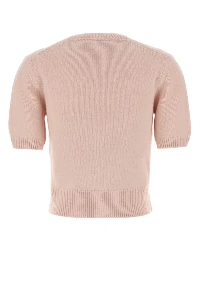 Burberry Pastel Pink Wool Sweater In Pink