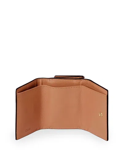 Chloé Paddington Trifold Leather Wallet In Brown