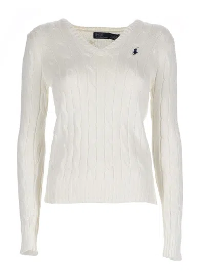 Polo Ralph Lauren Womens Logo-embroidery Cotton-knit Jumper White Xl In White