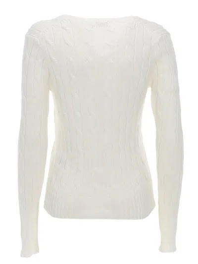 Polo Ralph Lauren Womens Logo-embroidery Cotton-knit Jumper White Xl In White