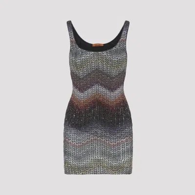 Missoni Zigzag Metallic Sequin Caperdoni Knit Minidress In Multi