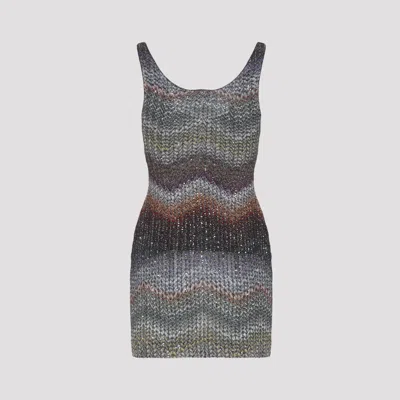 Missoni Zigzag Metallic Sequin Caperdoni Knit Minidress In Multi