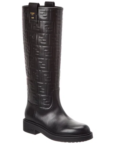 Fendi Filo Ff Leather Knee-high Boot In Multi