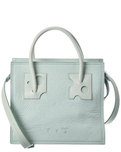 Off-white Repeat Zipped Leather Shopper Tote In Green