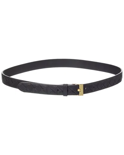 Bottega Veneta Leather Belt In Black