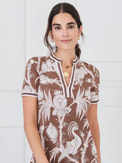 J.mclaughlin Women's Tesni Dress In Pomegrante Meadow Brown/off White