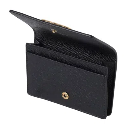 Ferragamo Gancini Compact Card Holder In Black