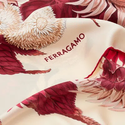 Ferragamo Sunflower Print Silk Scarf In Pink