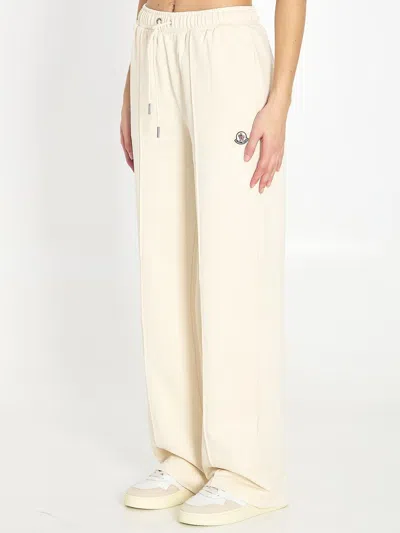 Moncler Cotton Sweatpants In Neutral