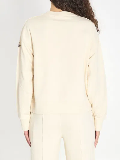 Moncler Cotton Crewneck Sweatshirt In Neutral