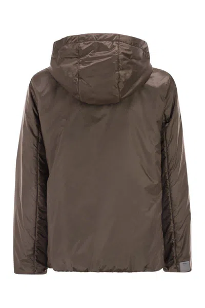 Max Mara The Cube Greenh - Drip-proof Canvas Travel Jacket In Brown