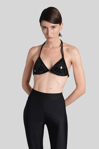 Nué Mirror Triangle Bra Topwear In Black