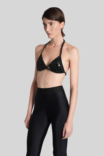 Nué Mirror Triangle Bra Topwear In Black
