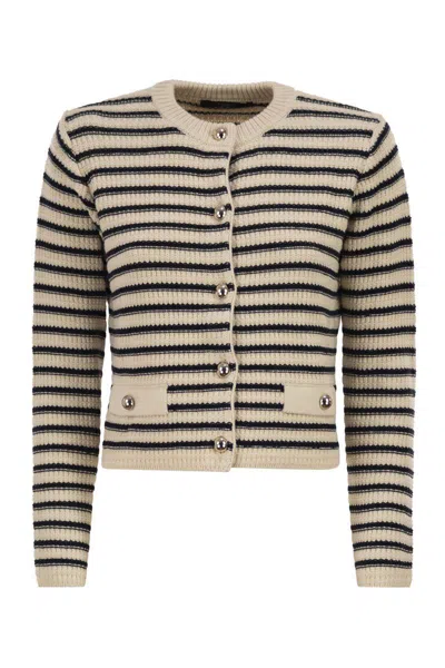 Weekend Max Mara Wkdvodka - Cropped Cotton Cardigan In Brown