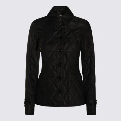 Burberry Long Sleeved Quilted Buttoned Jacket In Black