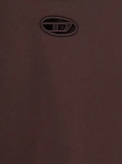 Diesel 'angie' Brown T-shirt With D-logo Plaque On The Front In Cotton Woman In Brown