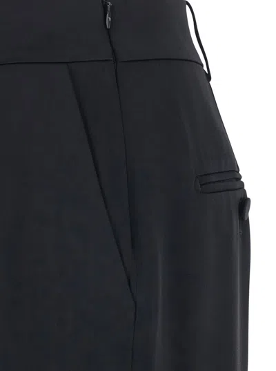 Tom Ford Black Long Skirt With Concealed Side Zip Closure And Single Front Slit In Viscose Blend Woman In Black