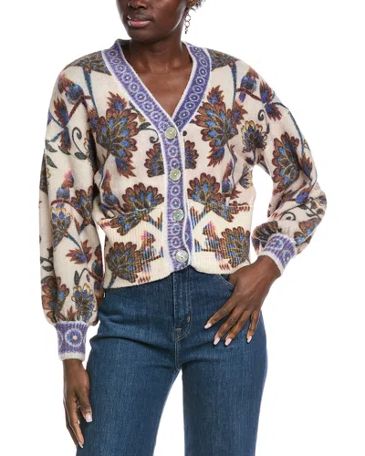 Farm Rio Ainika Maxi Floral Knit Wool & Alpaca-blend Cardigan In Multi