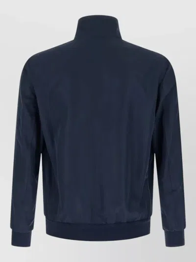 Kiton Cima Jacket Structured Cut Mandarin Collar In Blue