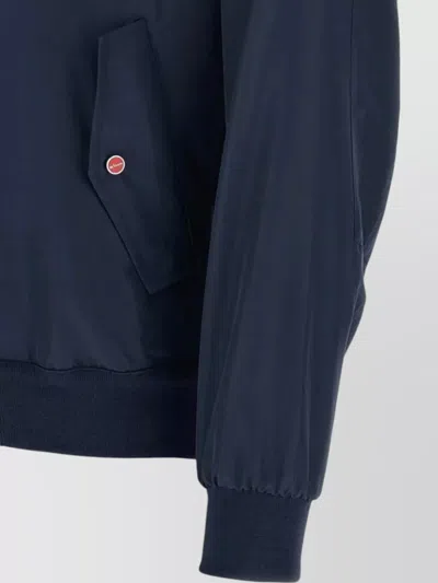 Kiton Cima Jacket Structured Cut Mandarin Collar In Blue