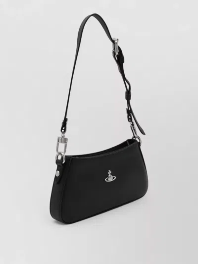 Vivienne Westwood Tasha Shoulder Phone Bag Faux Leather Black-3d-orb