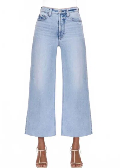 Pistola Ana Raw Hem Ankle Wide Leg Jeans In Sun Kissed Vintage In Blue