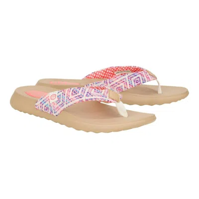 Hey Dude Women's Christi Flip Baja Flip Flops In Blue/pink/multi In Brown