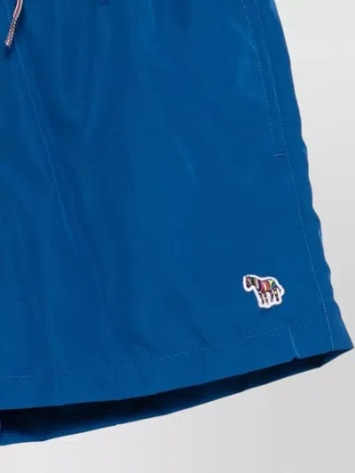 Paul Smith Logo Swim Shorts Featuring Side Pockets In Blue