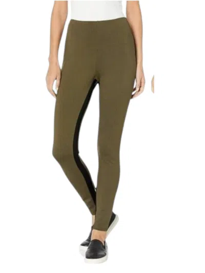 Something Navy Cropped Ponte Leggings In Army In Green